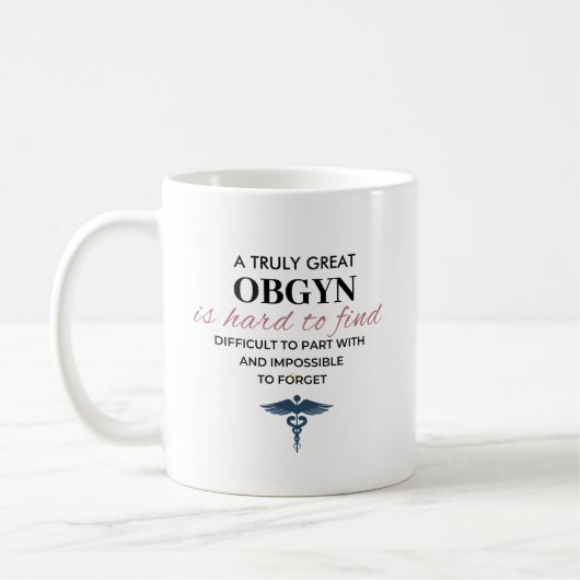 Gepersonaliseerde geweldige OBGYN-citaat Koffiemok (Links)