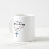Gepersonaliseerde geweldige slaapspecialist citaat koffiemok (Voorkant links)