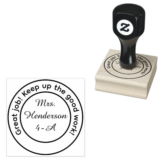 Gepersonaliseerde geweldige werkleraar rubberstempel (Gestempeld)