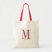 Gepersonaliseerde gewone naam en monogram van de B Tote Bag (Voorkant)