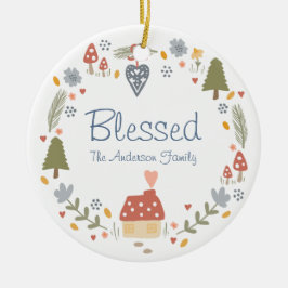 Gepersonaliseerde Gezegend Gezellig Country Cottag Keramisch Ornament