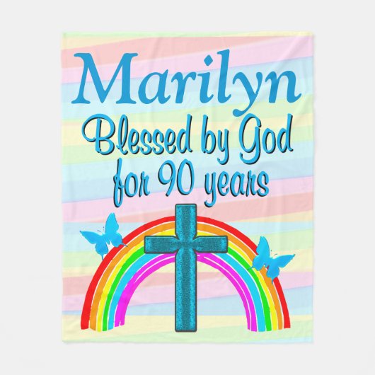 GEPERSONALISEERDE GEZEGENDE 90E VERJAARDAG FLEECE  (Voorkant)