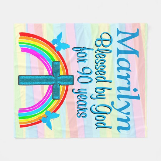 GEPERSONALISEERDE GEZEGENDE 90E VERJAARDAG FLEECE  (Voorkant (Horizontaal))