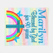 GEPERSONALISEERDE GEZEGENDE 90E VERJAARDAG FLEECE  DEKEN (Voorkant (Horizontaal))