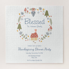 Gepersonaliseerde Gezegende Dankbare Dinner Party Legpuzzel