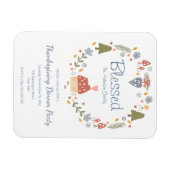 Gepersonaliseerde Gezegende Dankbare Dinner Party Magneet (Horizontaal)