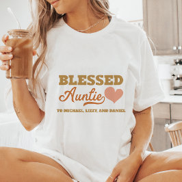 Gepersonaliseerde gezegende tante t-shirt