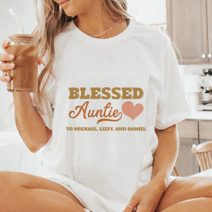 Gepersonaliseerde gezegende tante t-shirt