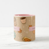 Gepersonaliseerde Gezellige Herfst Herfst Pompoen  Tweekleurige Koffiemok (Center)