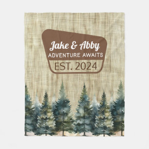 Gepersonaliseerde Gezellige Pine Tree Outdoor Flee Fleece Deken