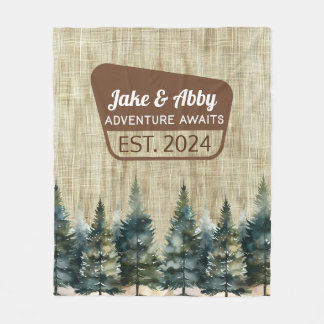 Gepersonaliseerde Gezellige Pine Tree Outdoor Flee Fleece Deken