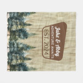 Gepersonaliseerde Gezellige Pine Tree Outdoor Flee Fleece Deken (Voorkant (Horizontaal))
