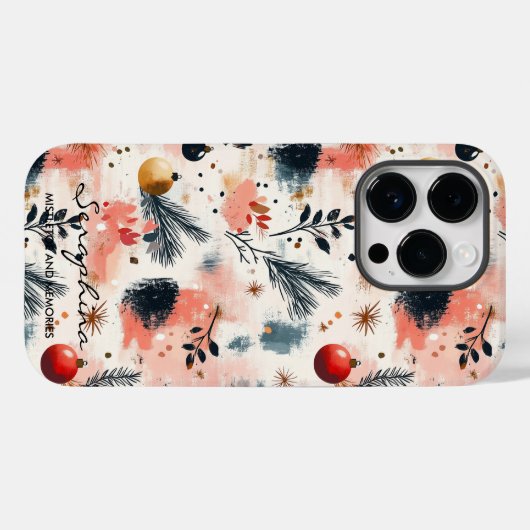 Gepersonaliseerde Gezellige Vakantie Pine en Ornam Case-Mate iPhone Case (Achterkant (horizontaal))
