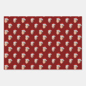 Gepersonaliseerde Gezicht 2 Foto Santa Hat Kerstca Inpakpapier Vel (Voorkant)