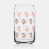 Gepersonaliseerde Gezicht 2 Foto's, Aangepast Gezi Blikvorm Glas (Voorkant)