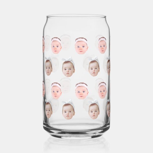 Gepersonaliseerde Gezicht 2 Foto's, Aangepast Gezi Blikvorm Glas (Links)