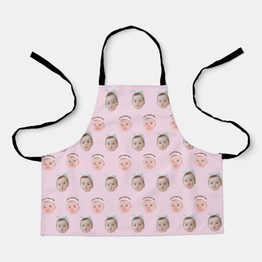 Gepersonaliseerde Gezicht 2 Foto's, Aangepast Gezi Schort (Voorkant)