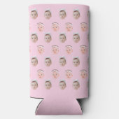 Gepersonaliseerde Gezicht 2 Foto's, Aangepast Gezi Seltzer Blikjeskoeler (Achterkant)