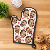 Gepersonaliseerde gezicht aangepaste foto met hart ovenwant (Top down)