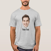 Gepersonaliseerde Gezicht Aangepaste Tekst Verjaar T-shirt (Voorkant)