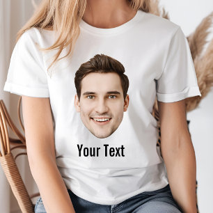 Gepersonaliseerde Gezicht Aangepaste Tekst Verjaar T-shirt