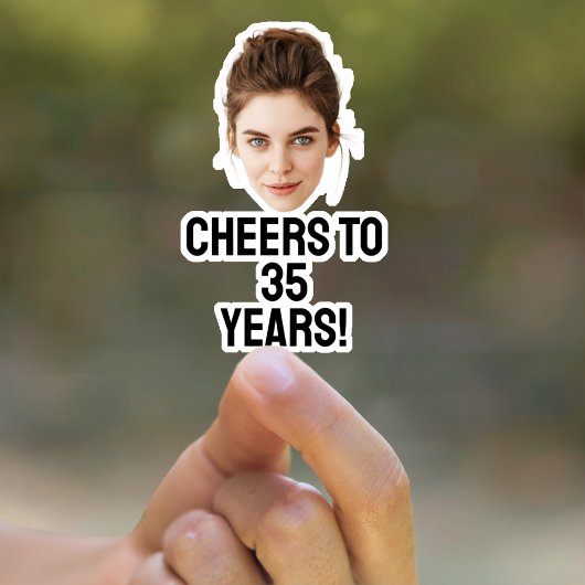 Gepersonaliseerde gezicht aangepaste verjaardagsfe sticker