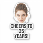 Gepersonaliseerde gezicht aangepaste verjaardagsfe sticker (Voorkant)