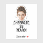 Gepersonaliseerde gezicht aangepaste verjaardagsfe sticker (Vel)