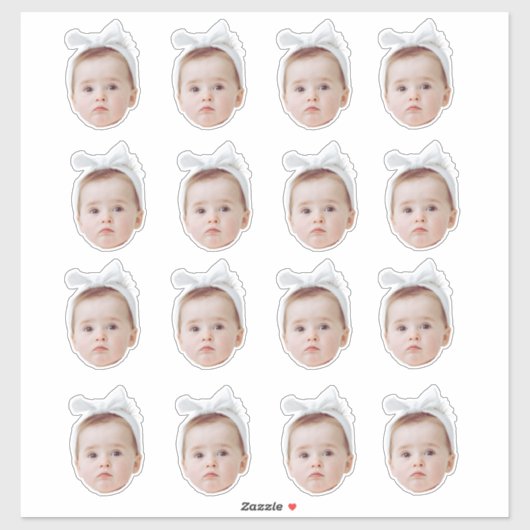 Gepersonaliseerde gezicht confetti foto confetti v sticker (Vel)