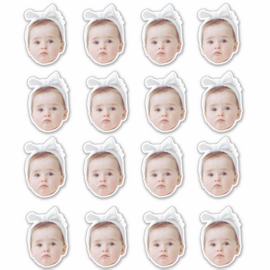 Gepersonaliseerde gezicht confetti foto confetti v sticker (Voorkant)