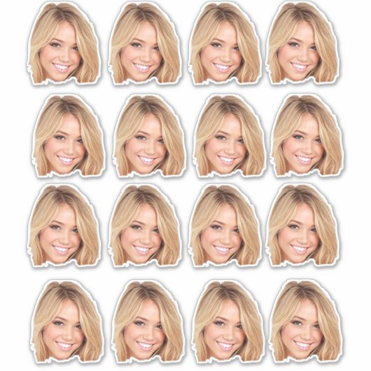 Gepersonaliseerde gezicht Confetti Sticker (Voorkant)