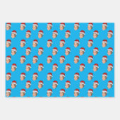 Gepersonaliseerde Gezicht Gift Wrap, Kerstman Hoed Inpakpapier Vel (Voorkant)