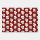 Gepersonaliseerde Gezicht Kerstman Hoed Kerstmis Inpakpapier Vel (Voorkant 3)