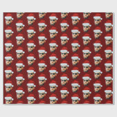 Gepersonaliseerde Gezicht Santa Hat Gift Wrap Grap Cadeaupapier (Vlak)