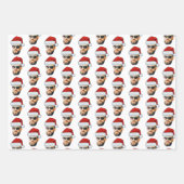 Gepersonaliseerde Gezicht Santa Hat Gift Wrap Grap Inpakpapier Vel (Voorkant 2)
