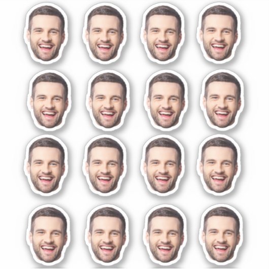 Gepersonaliseerde gezicht Stickers Custom 16 foto  (Voorkant)