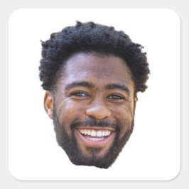 Gepersonaliseerde gezicht Stickers, foto verjaarda Vierkante Sticker