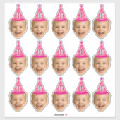 Gepersonaliseerde Gezicht Verjaardag Favorieten Ba Sticker (Vel)
