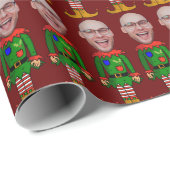 Gepersonaliseerde gezichtsfoto Elf Custom Face Chr Cadeaupapier (Rol Hoek)
