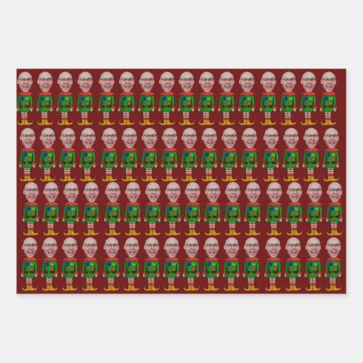 Gepersonaliseerde gezichtsfoto Elf Custom Face Chr Inpakpapier Vel (Voorkant)