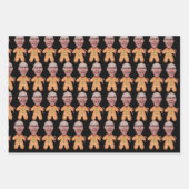 Gepersonaliseerde Gezichtsfoto Gingerbread Mannen  Inpakpapier Vel (Voorkant 2)