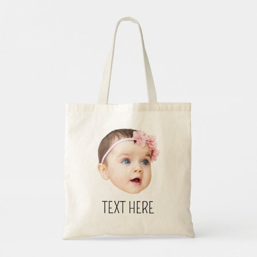 Gepersonaliseerde Gezichtsfoto Grappig Tote Bag (Achterkant)
