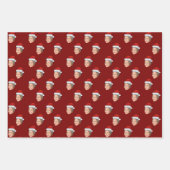 Gepersonaliseerde Gezichtsfoto Kerstman Hoed Kerst Inpakpapier Vel (Voorkant 2)