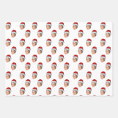 Gepersonaliseerde Gezichtsfoto Kerstman Hoed Kerst Inpakpapier Vel (Voorkant)