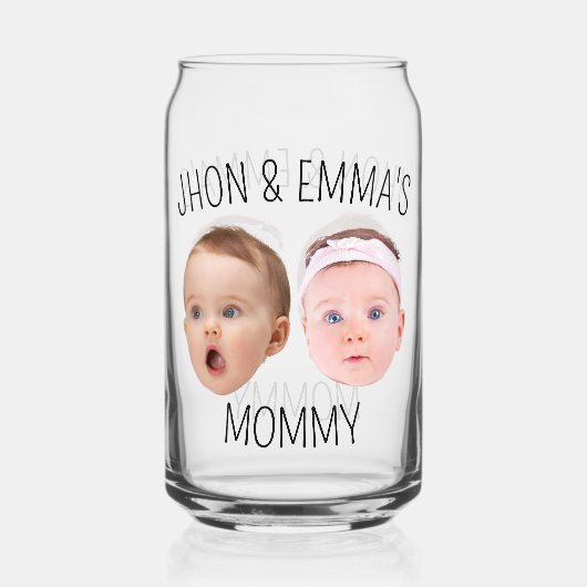 Gepersonaliseerde Gezichtsfoto Kinder, Moederdag G Blikvorm Glas (Achterkant)