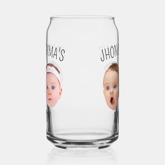 Gepersonaliseerde Gezichtsfoto Kinder, Moederdag G Blikvorm Glas (Links)