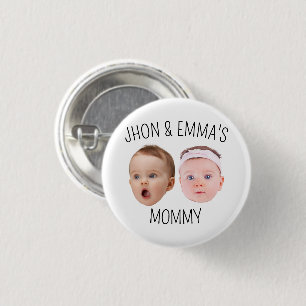 Gepersonaliseerde Gezichtsfoto Kinder, Moederdag G Ronde Button 3,2 Cm