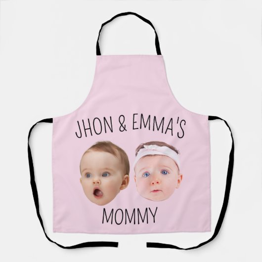 Gepersonaliseerde Gezichtsfoto Kinder, Moederdag G Schort (Voorkant)