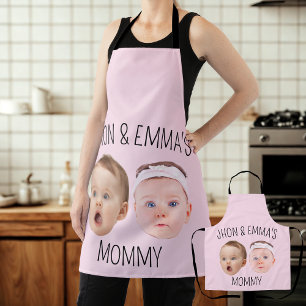 Gepersonaliseerde Gezichtsfoto Kinder, Moederdag G Schort