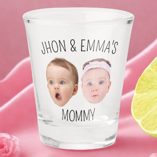 Gepersonaliseerde Gezichtsfoto Kinder, Moederdag G Shot Glas